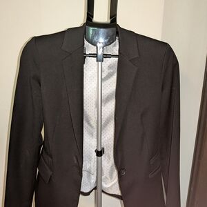 Express Vintage Size 4 Black Corpcore Cropped Blazer Lined Single Breast Chic